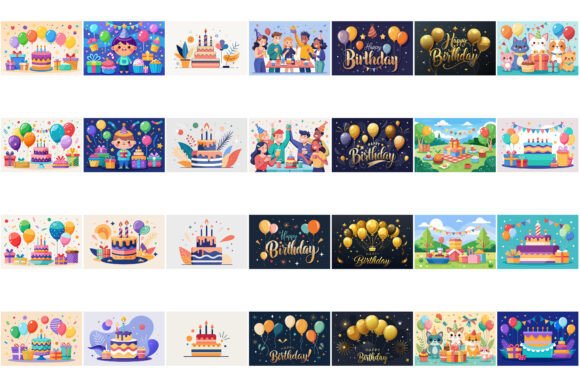 Download Birthday Vector Illustration Bundle - Illustration Collection