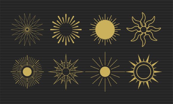 Download Gold Boho Sunburst Design Elements - Element Collection
