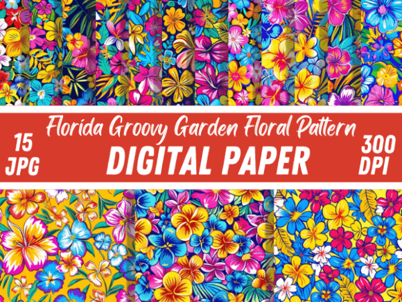 Download Florida Groovy Garden Flowers Pattern - Premium Resources