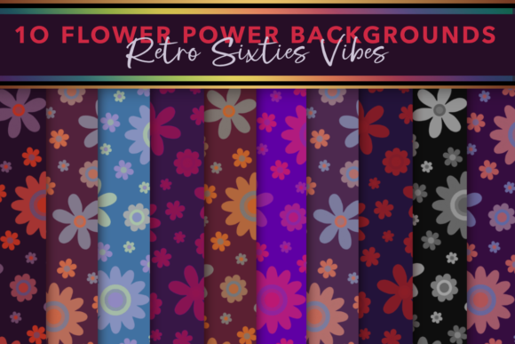 Download Flowers of the Sixties Digital Paper Set - Premium Bundle